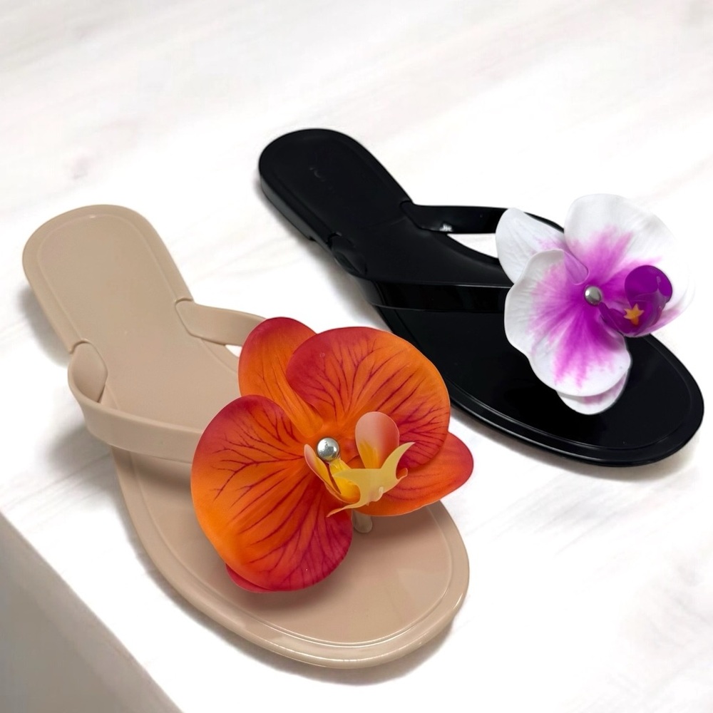 Floral Accent Women's Sandals - NUDE